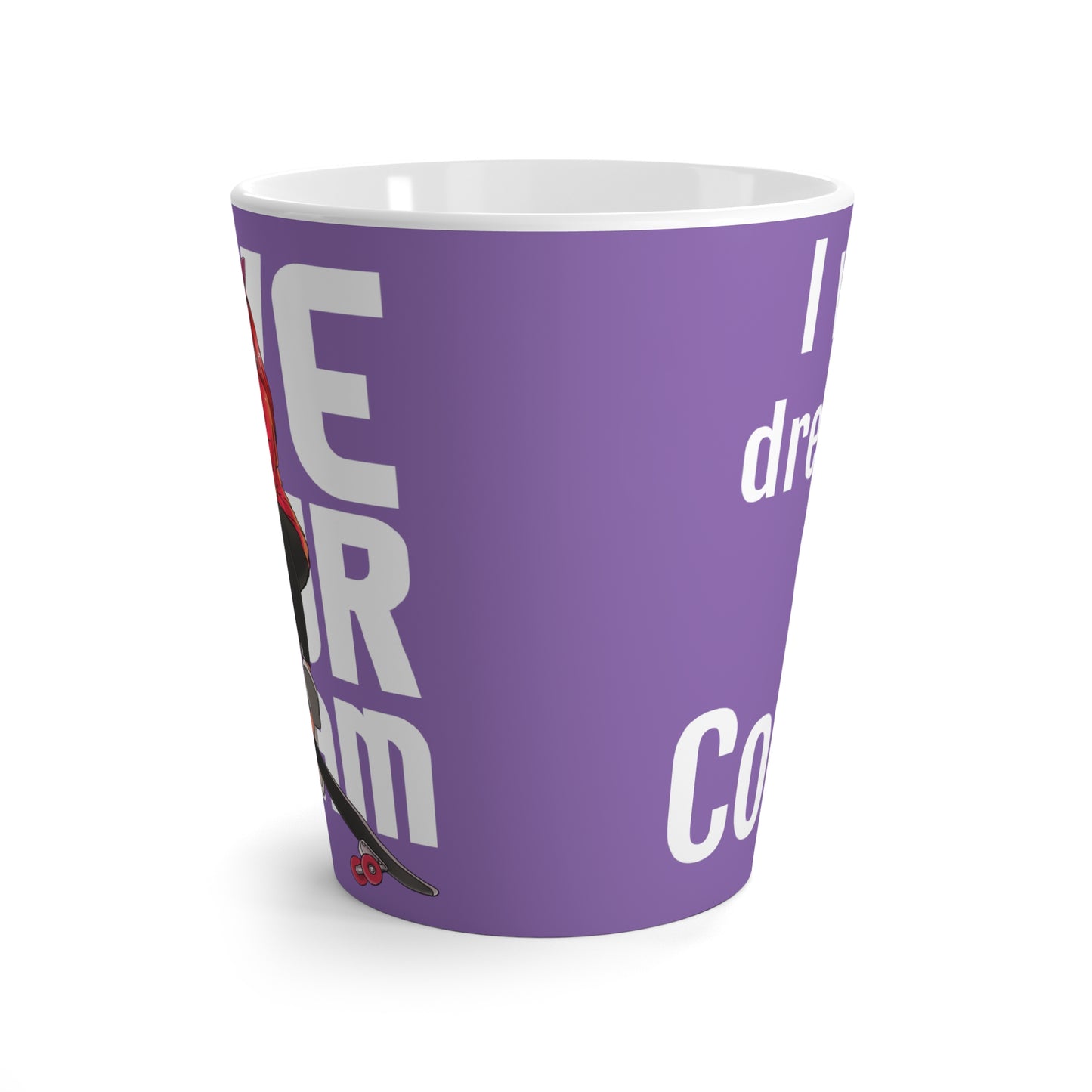Live Your Dream of Coffee Mug- violet Unicorn head