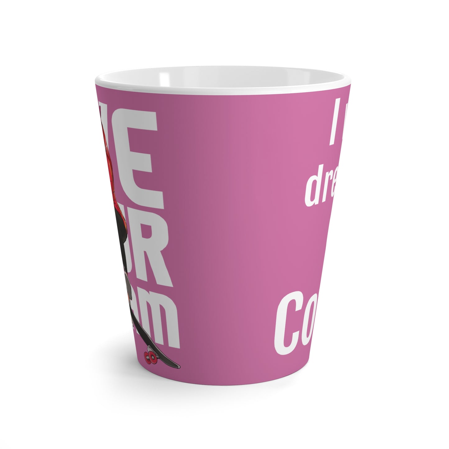 Live Your Dream of Coffee Mug- pink Unicorn head