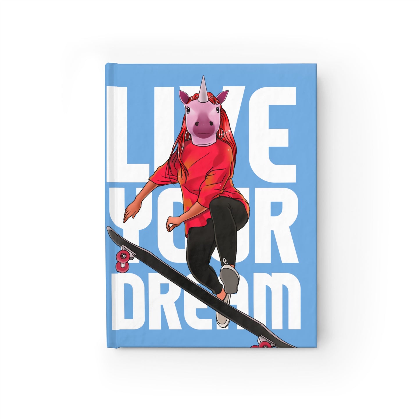 powder blue Live Your Dream Unicorn Journal - Ruled Line