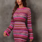 Multicolored Stripe Dropped Shoulder Sweater Dress