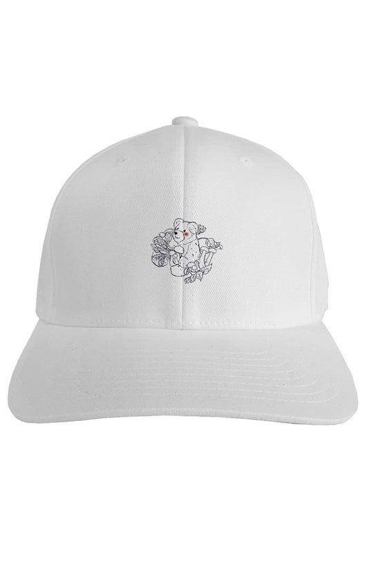 fitted rice bear meal prep embroidered hat 