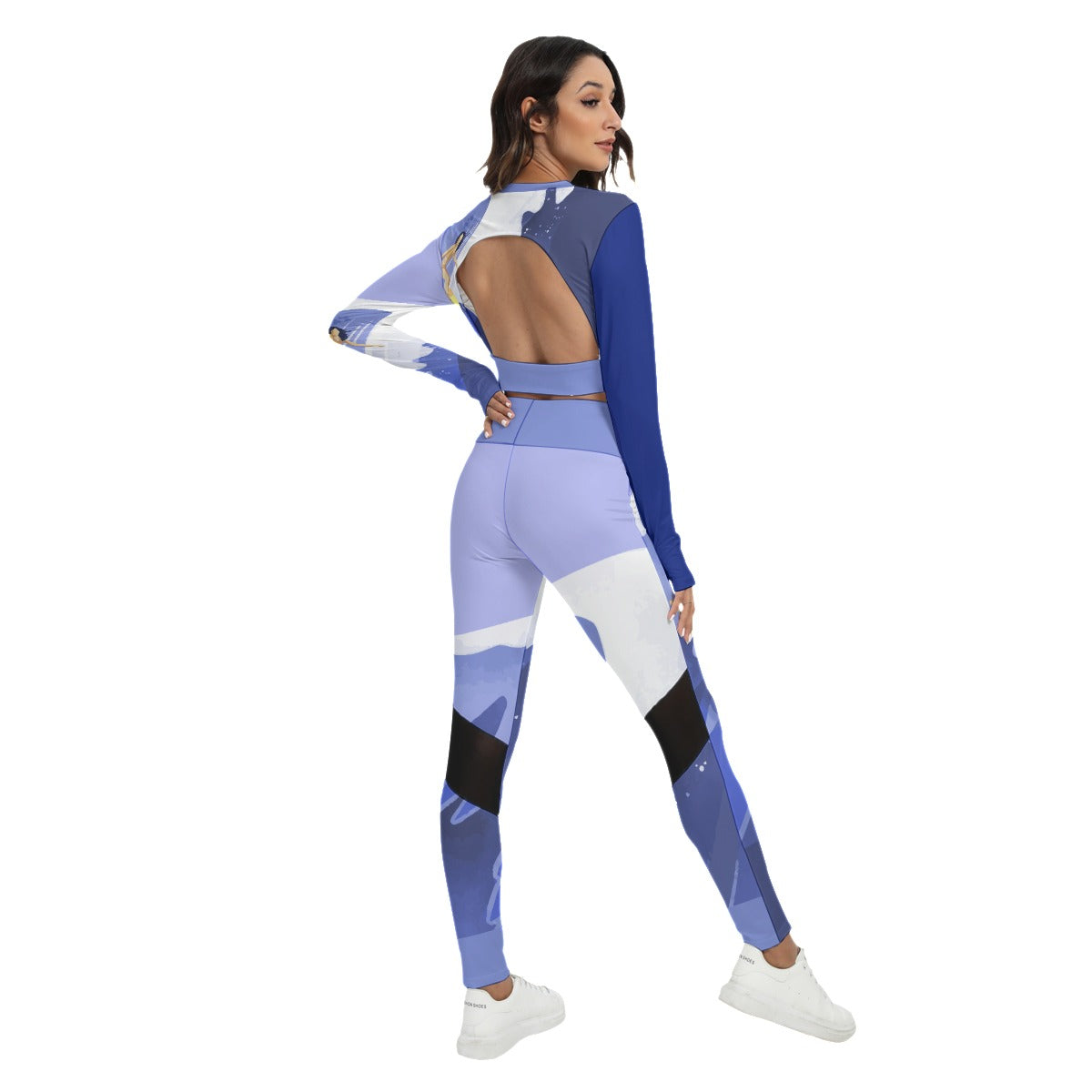 Surfing at Dusk Sport Set With Backless Top And Leggings - AnimePhysique