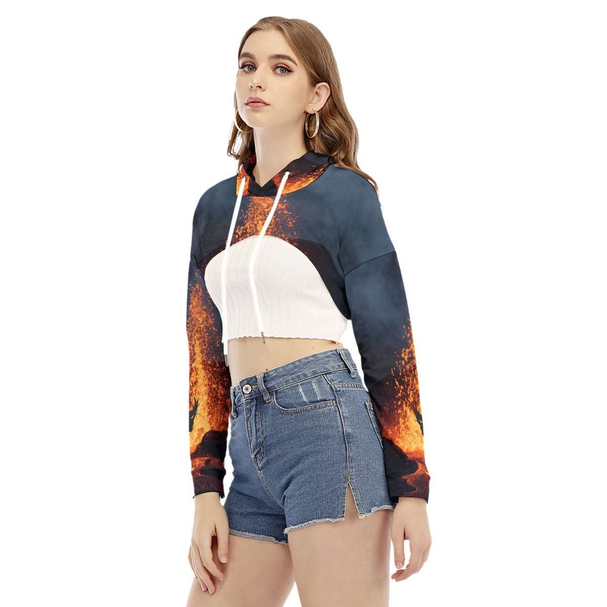 Fired up Og dragon at your side Women's Smock Short Hoodie With Long Sleeve