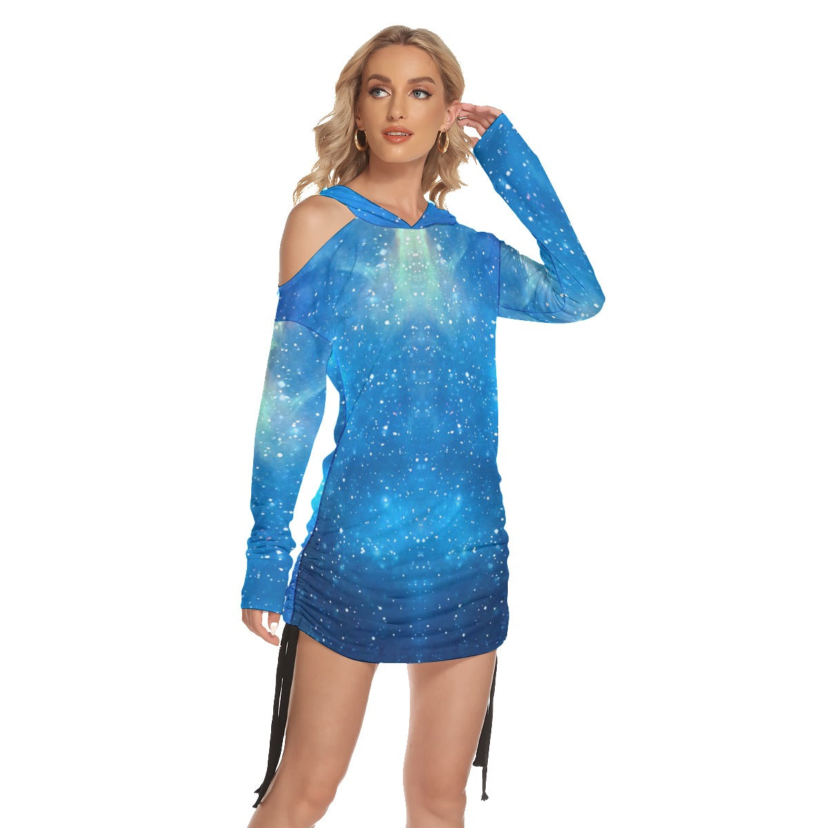 We are all stardust Premium Thicc One-shoulder Dress With Waist Shirring
