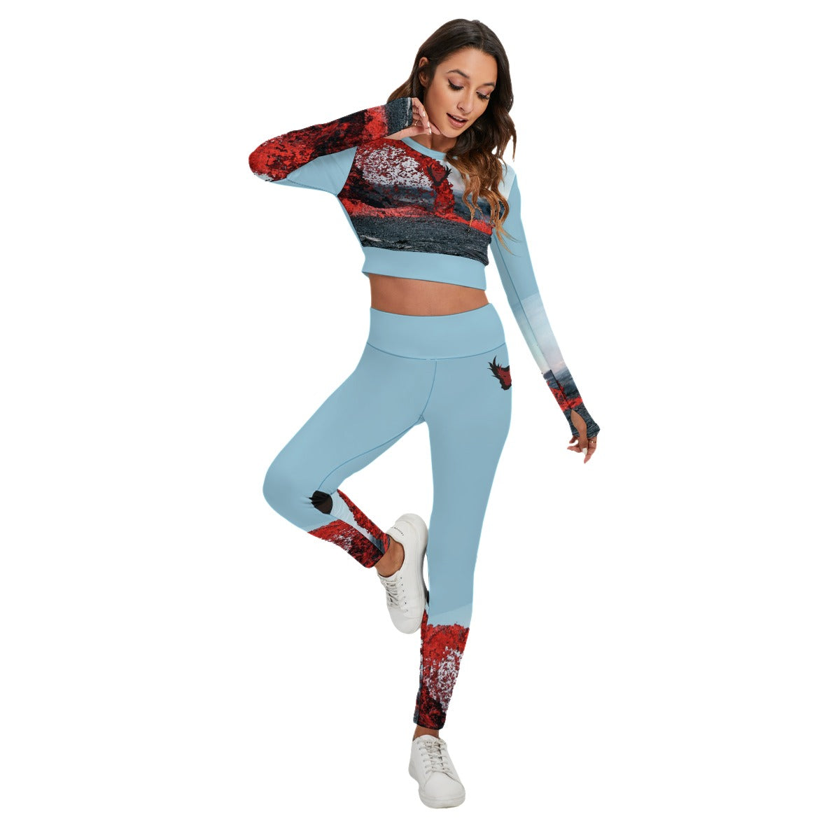 Under Pressure double dragon Women's Sport Set With Backless Top And Leggings