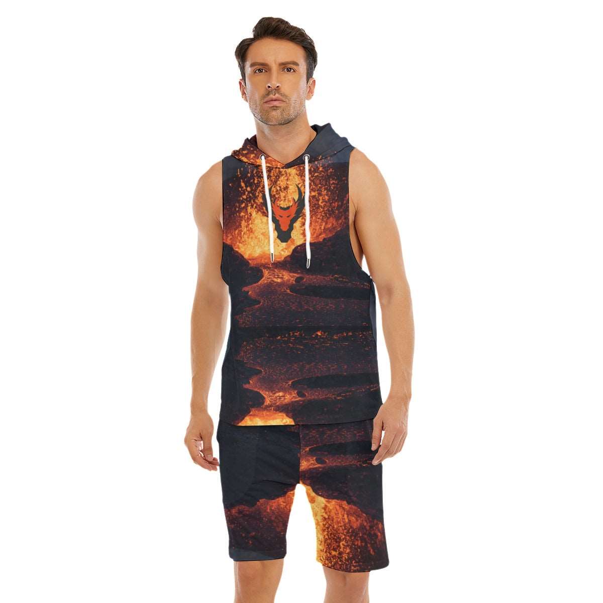 Fired up double dragon Men's Sleeveless Vest And Shorts Sets