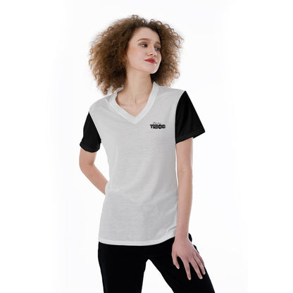 black and white premium thicc V-neck Women's T-shirt