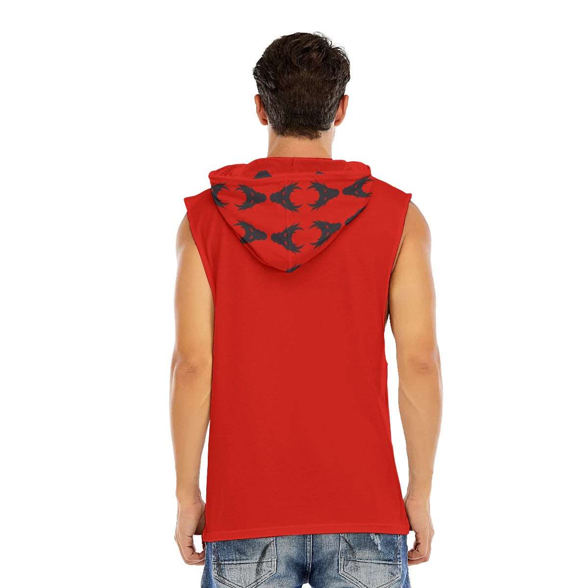 Dragon Guard Red Hot Print Men’s Hooded Tank Top - AnimePhysique
