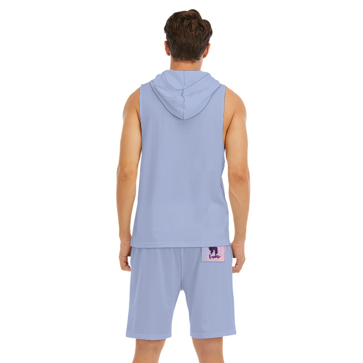 Catching air Sleeveless Semi Stringer Hooded Tank And Shorts Sets