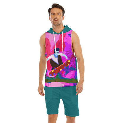 Boarding is trippy Sleeveless Vest And Shorts Sets