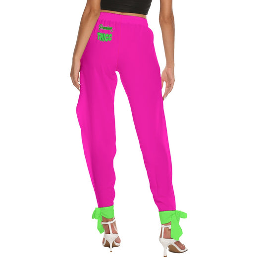 Passion Fruit and Lime Premium Thicc Side Seam Cutout Pants With Bottom Strap