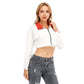 Creamsicle Premium Thicc Lapel Collar Cropped Sweatshirt With Long Sleeve premium cuff