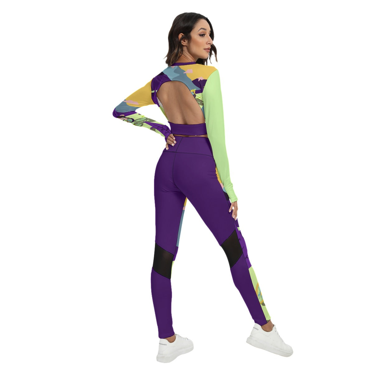 Canyon Jamming Sport Set With Backless Top And Leggings - AnimePhysique