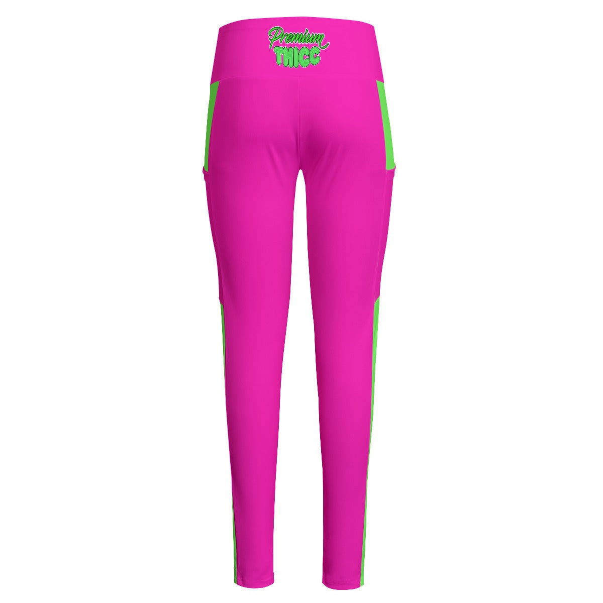 Passion Fruit and Lime Premium Thicc High Waist Leggings With Side Pocket
