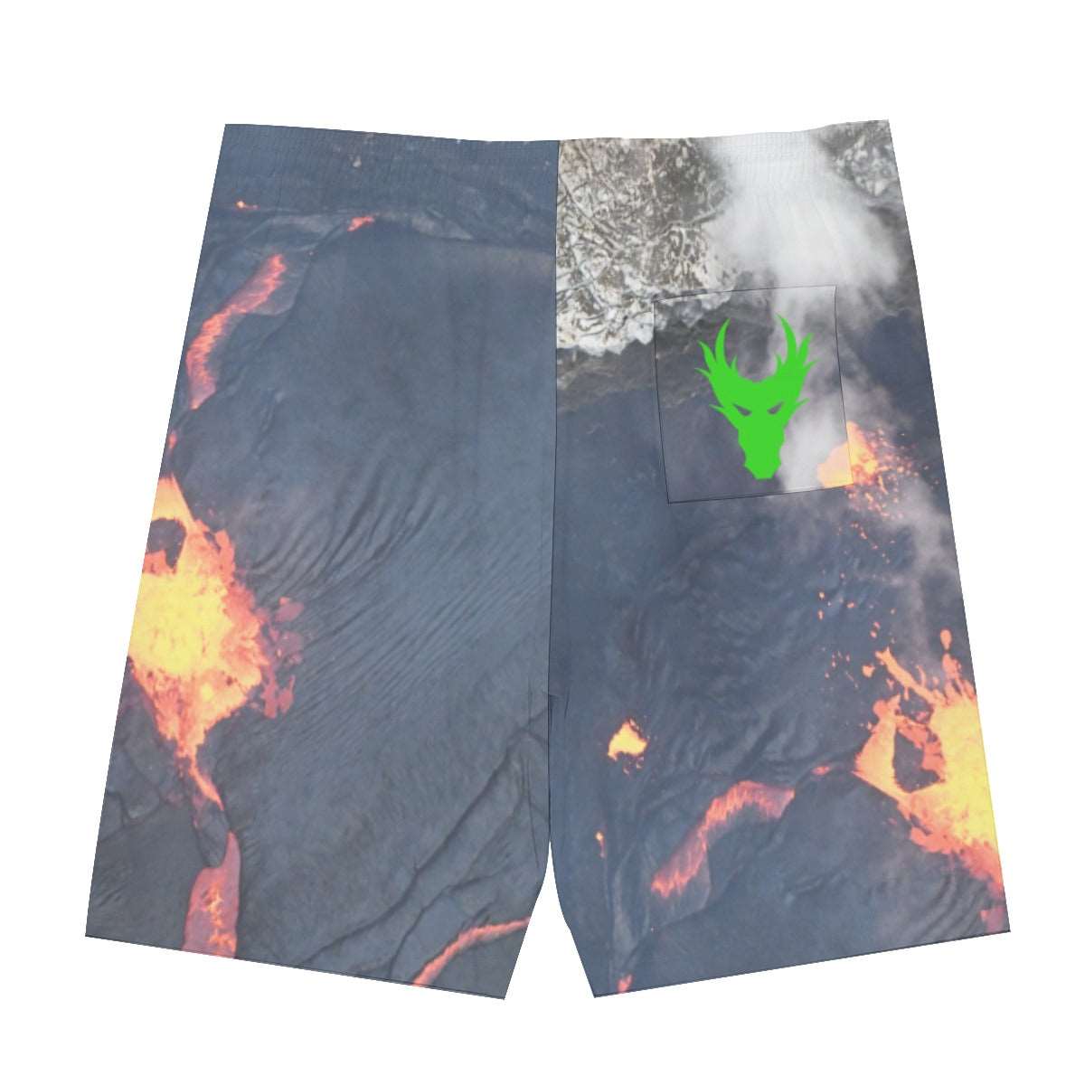 Fire inside lime green dragon centered Men's Sleeveless Vest And Shorts Sets