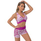 Berry Lace Sports Bra and Shorts Set - AnimePhysique