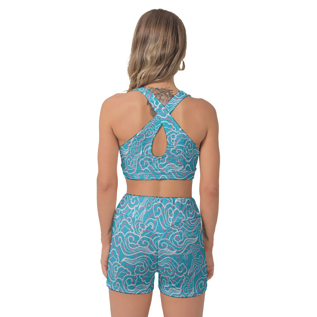 Under The Sea Sports Bra and Shorts Set - AnimePhysique