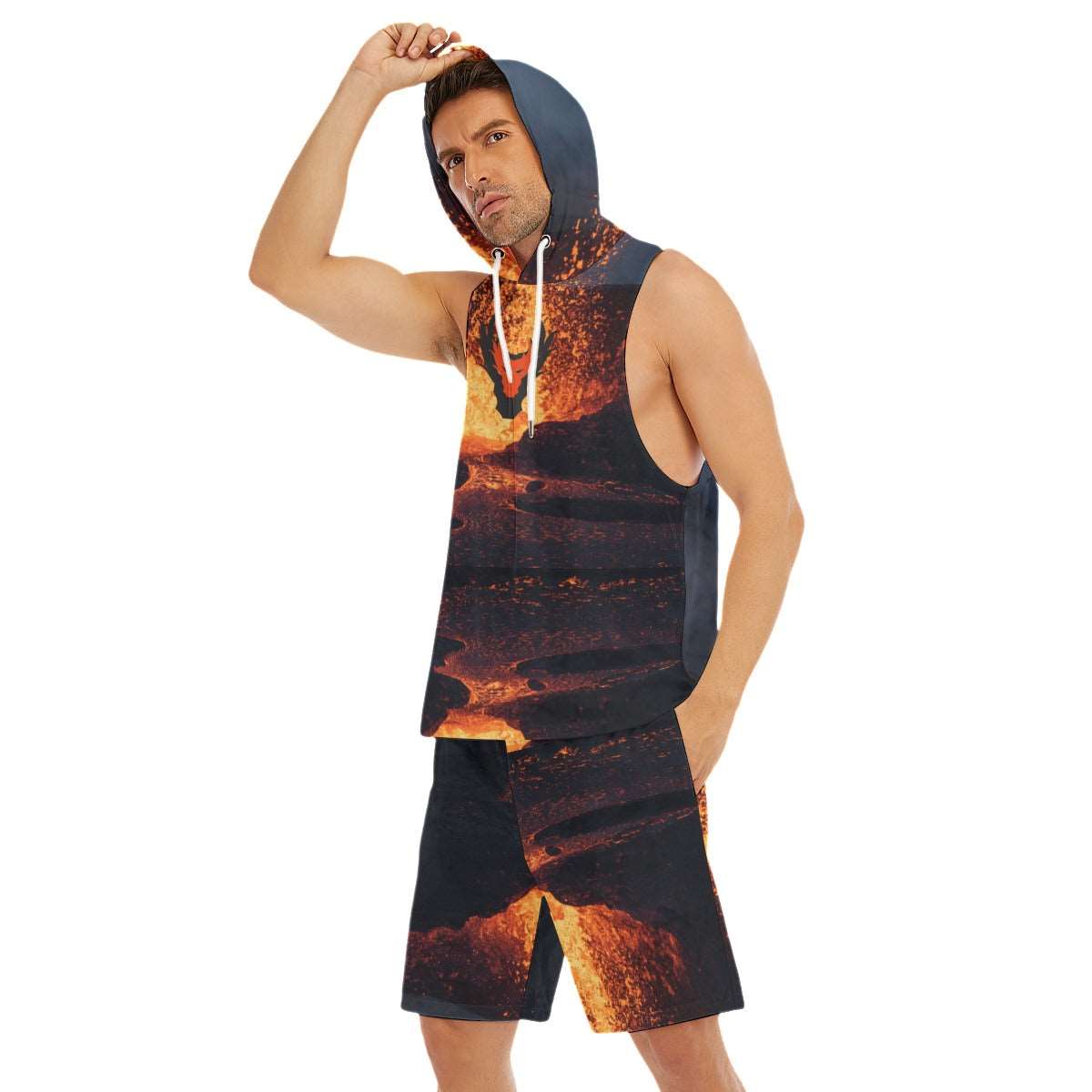 Fired up double dragon Men's Sleeveless Vest And Shorts Sets