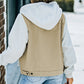 Two-Tone Spliced Denim Sherpa Hooded Jacket
