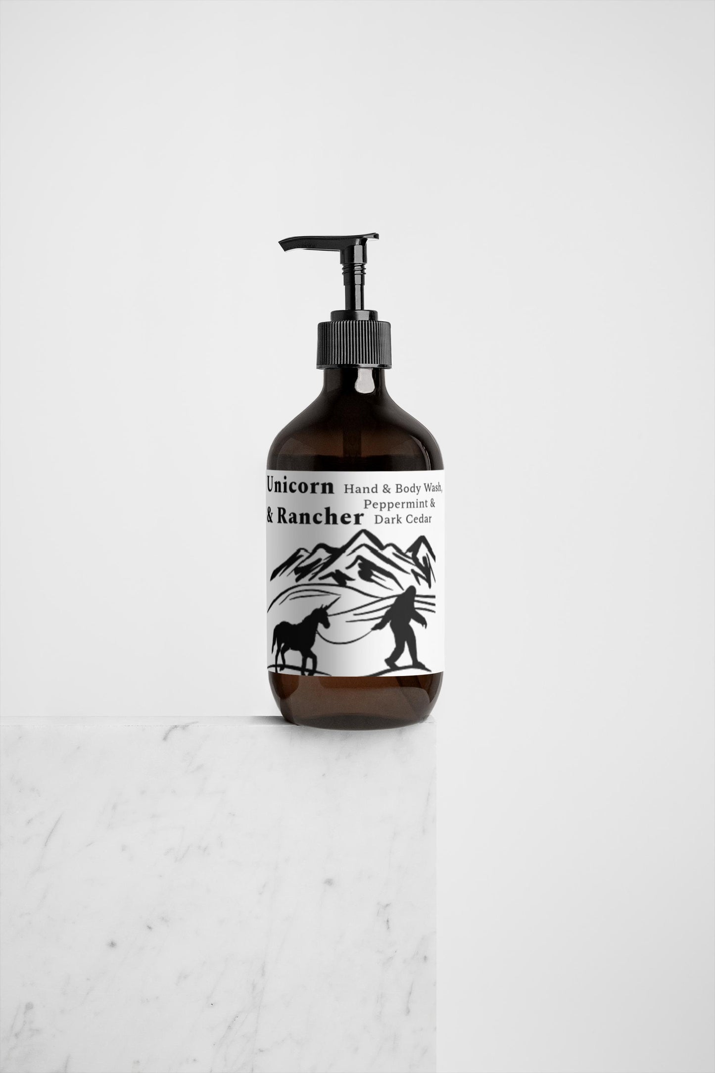 Unicorn and Rancher Hand & Body Wash, Peppermint & Dark Cedar